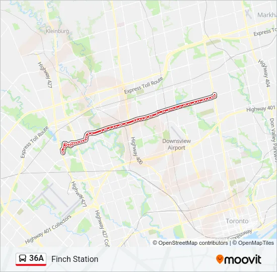 36A Bus Line Map