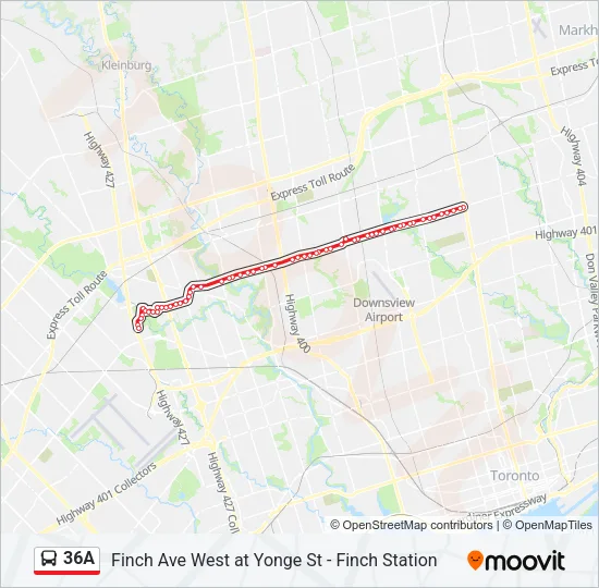 36A Bus Line Map
