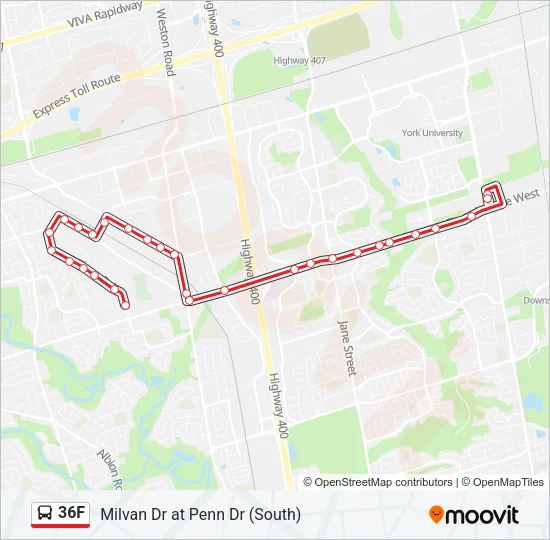 36F Bus Line Map