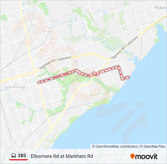 38S Bus Line Map