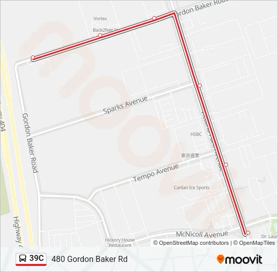 39C Bus Line Map