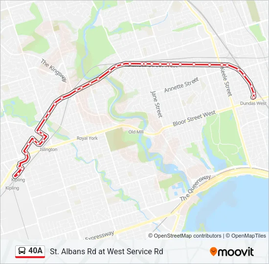 40A Bus Line Map
