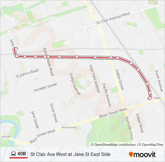 40B Bus Line Map