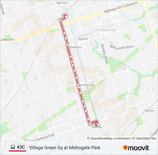 43C Bus Line Map
