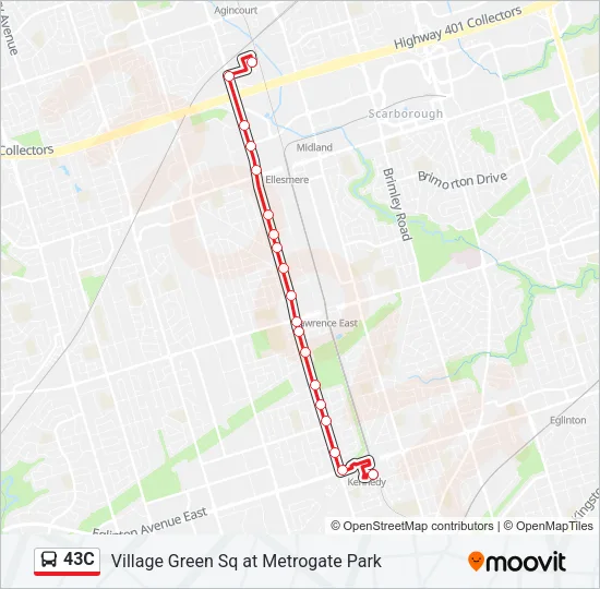 43C Bus Line Map