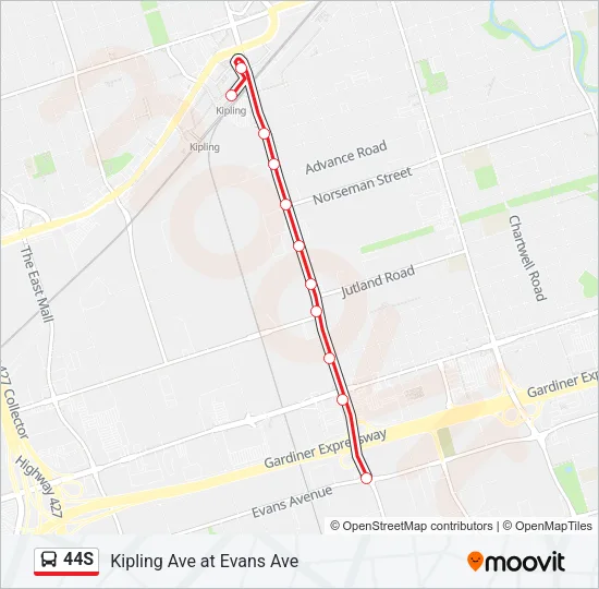 44S Bus Line Map