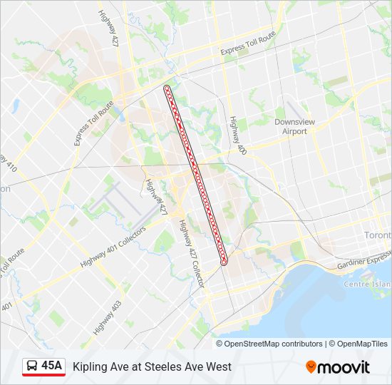 45A bus Line Map