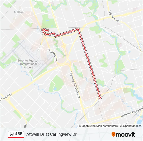 45B Bus Line Map