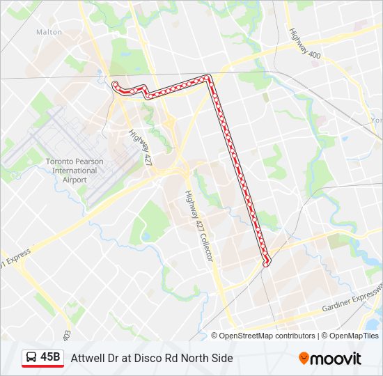 45B Bus Line Map