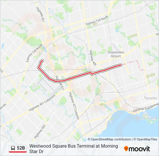 52B Bus Line Map
