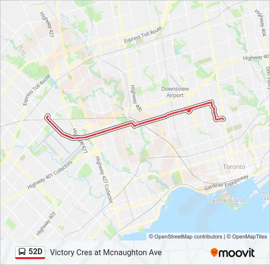 52D Bus Line Map