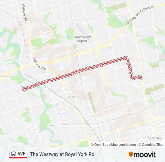 52F Bus Line Map