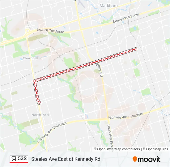 53S Bus Line Map