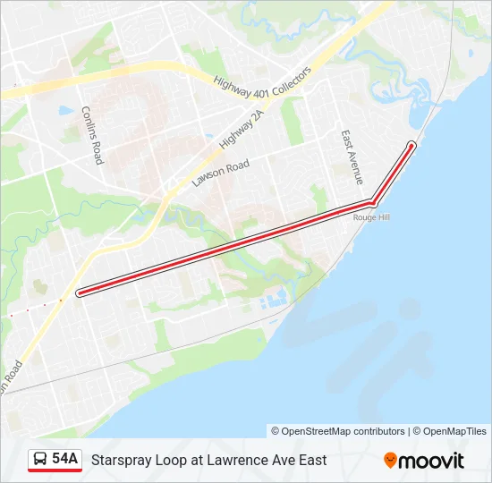 54A Bus Line Map