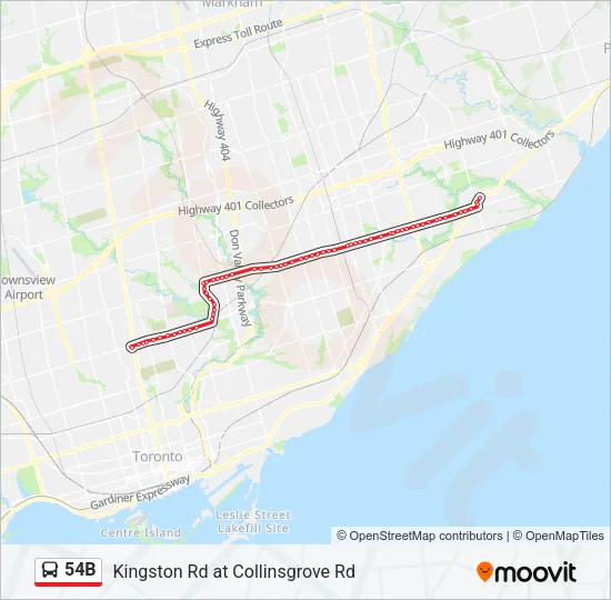54B Bus Line Map