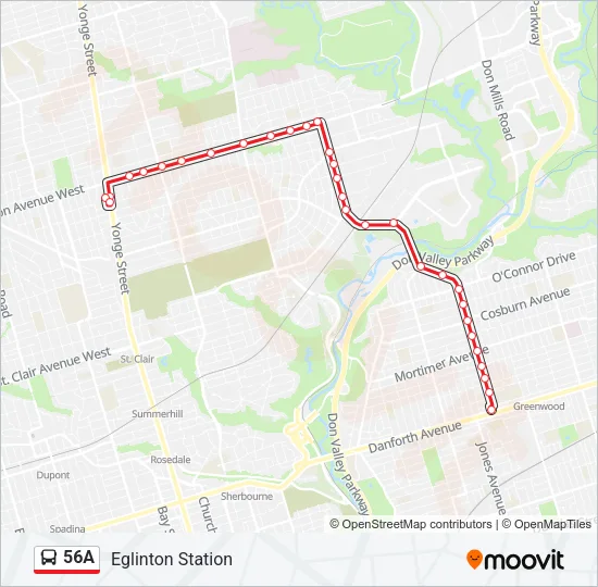 56A Bus Line Map
