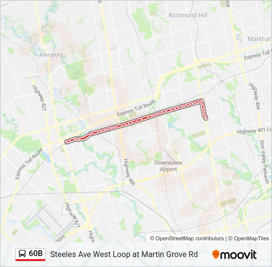 60B Bus Line Map