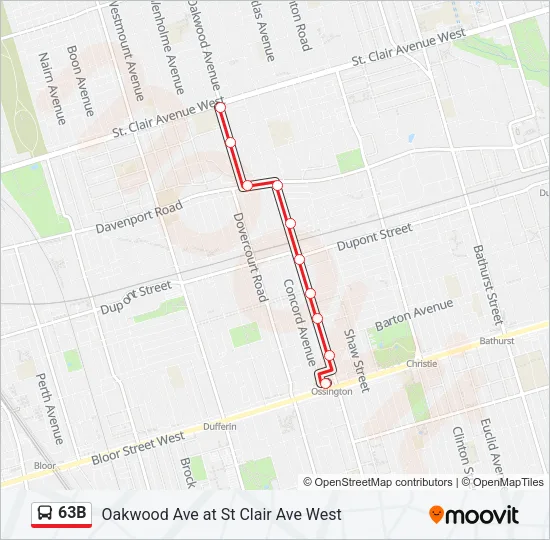 63B Bus Line Map