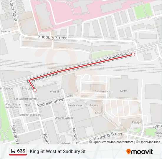 63S Bus Line Map
