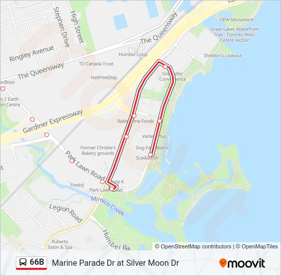 66B Bus Line Map