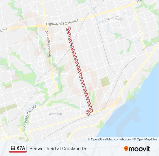 67A Bus Line Map