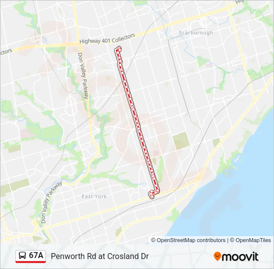 67A Bus Line Map