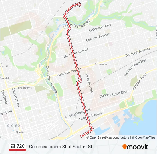 72C Bus Line Map