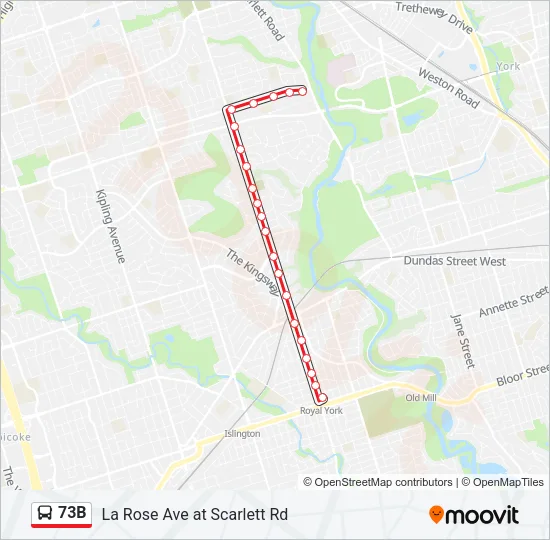 73B Bus Line Map