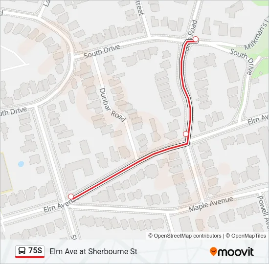 75S Bus Line Map