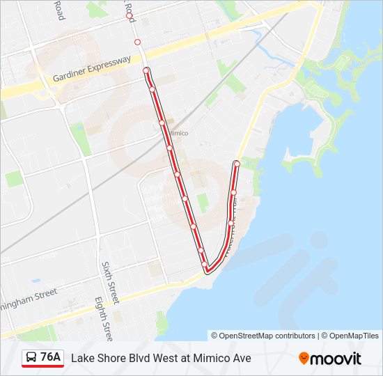 76A bus Line Map