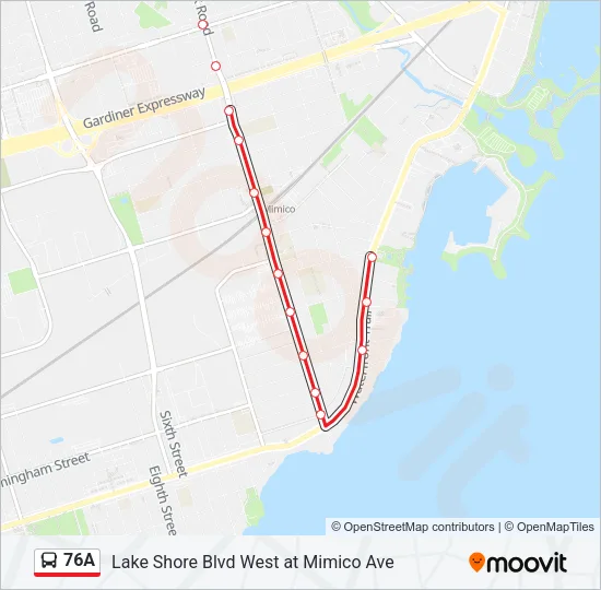 76A Bus Line Map
