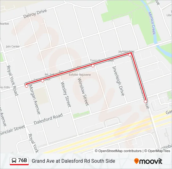76B Bus Line Map