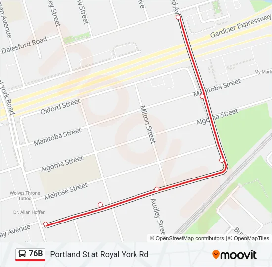 76B Bus Line Map