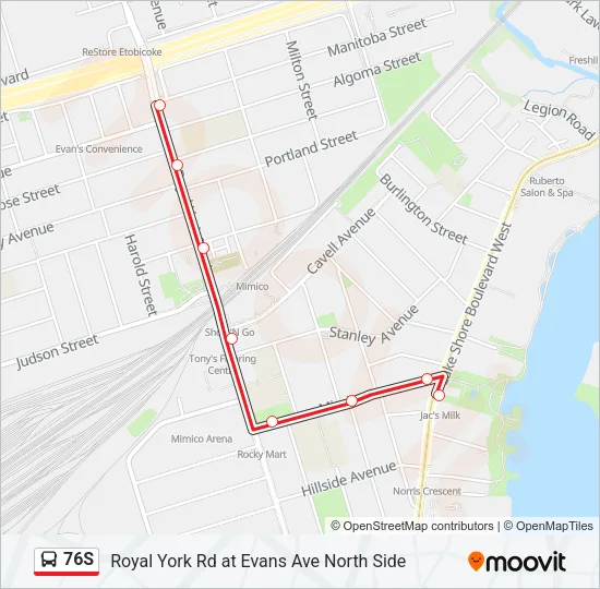 76S Bus Line Map