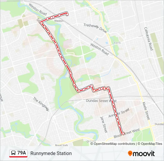 79A Bus Line Map