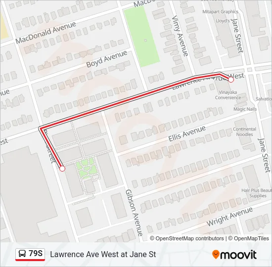 79S Bus Line Map