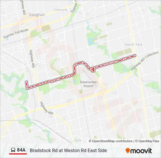 84A Bus Line Map
