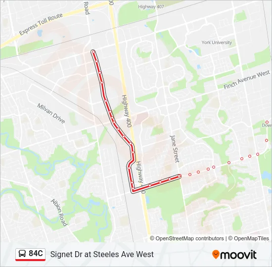 84C Bus Line Map