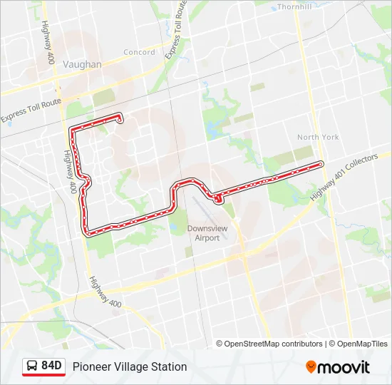 84D Bus Line Map