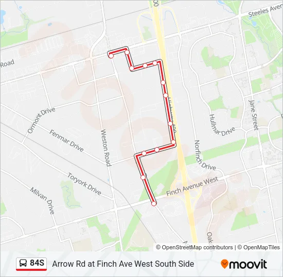 84S Bus Line Map