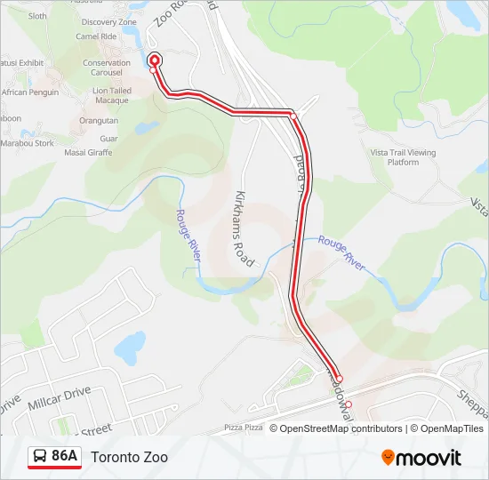 86A Bus Line Map