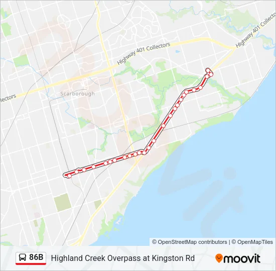 86B Bus Line Map
