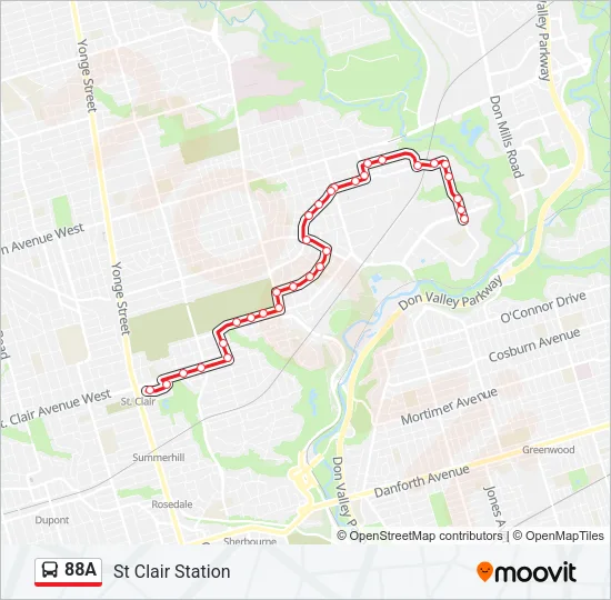 88A Bus Line Map