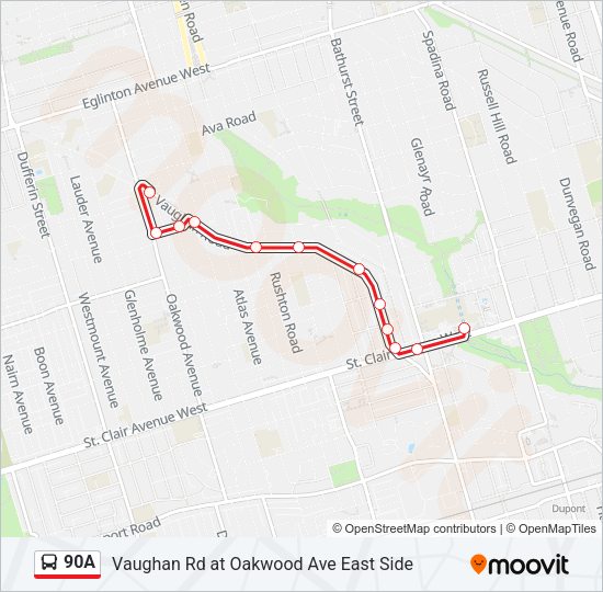 90A Bus Line Map
