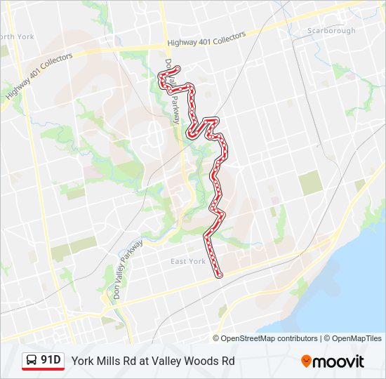 91D Bus Line Map