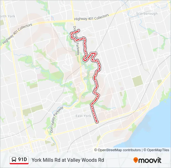 91D Bus Line Map