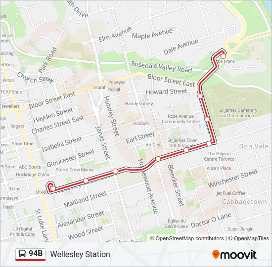 94B Bus Line Map