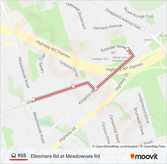 95S Bus Line Map