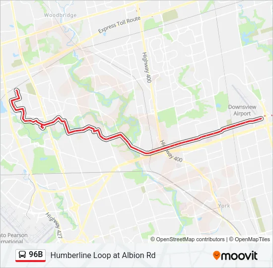 96B Bus Line Map