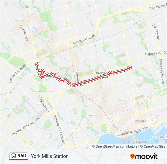 96D Bus Line Map